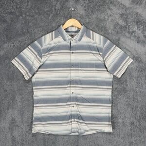 Kuhl Intriguer Shirt Mens L Multicolor Striped Snap Buttons Cotton Blend Stretch